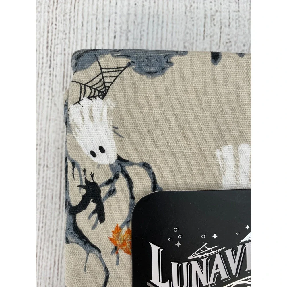 Lunaville Tablecloth Halloween 60x102 Tan Ghost Cat Pumpkin Oblong Fall Autumn